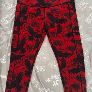 Constantly Varied Gear Leggings - Red and Black Skull Design